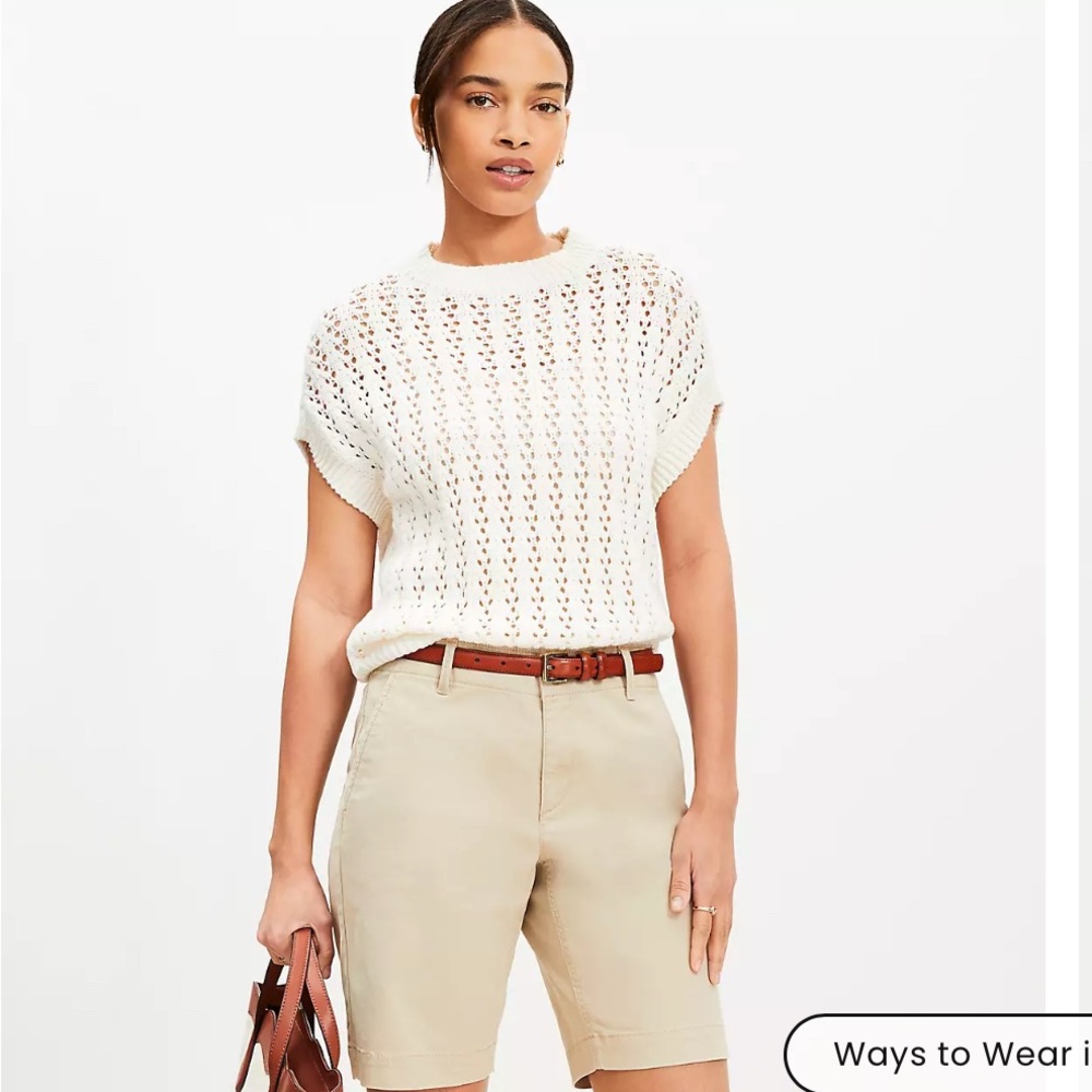 NWT LOFT | Chino Curvy Fit Women’s Bermuda Shorts| size 4 - Picture 2 of 4